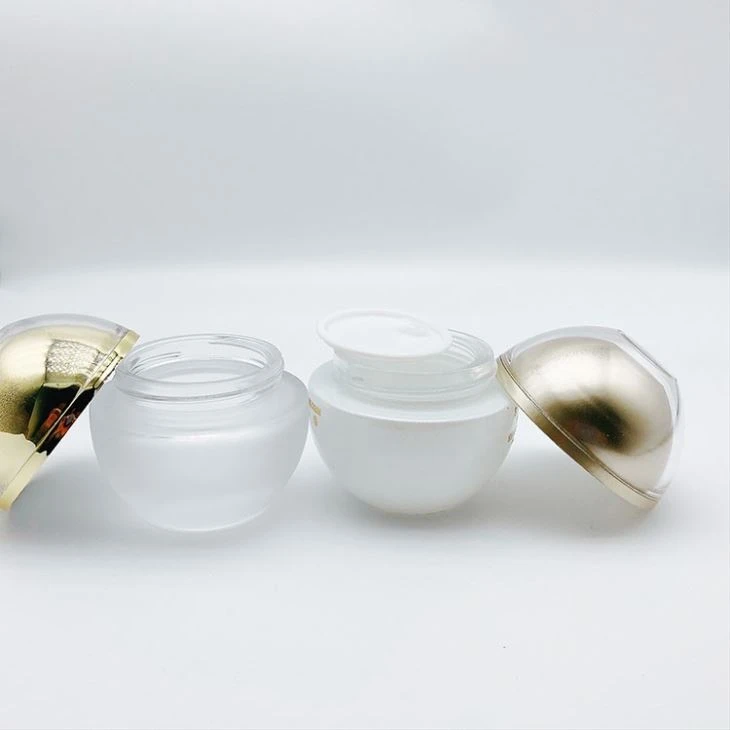 Cream Glass Jar